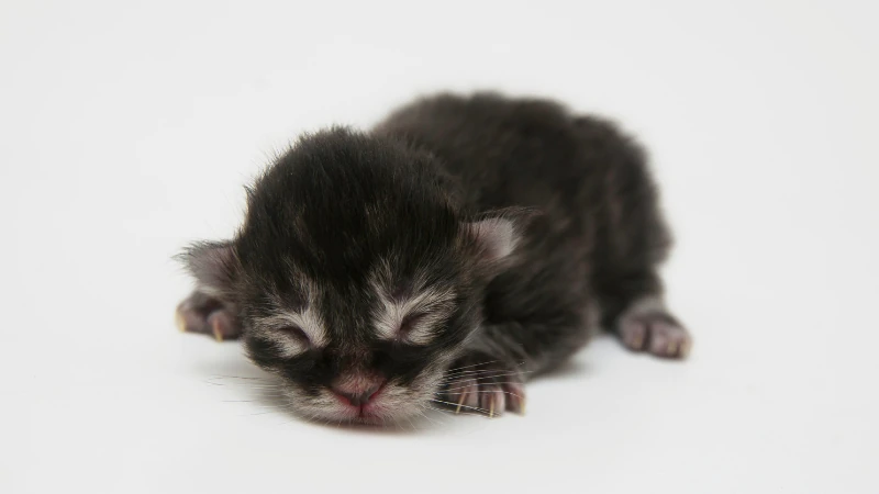 Gatito recién nacido acostado